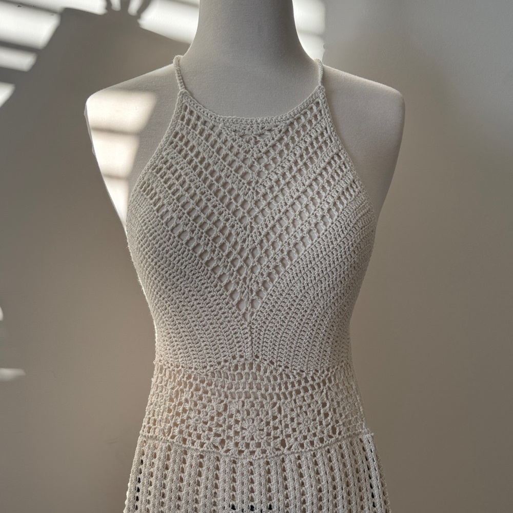 Forever 21 Cream Crochet Swimwear coverup maxi dress
